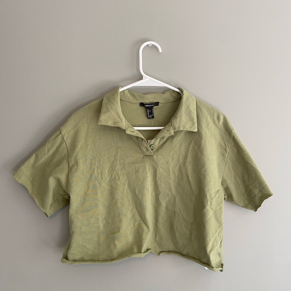 Button Up Cropped Shirt